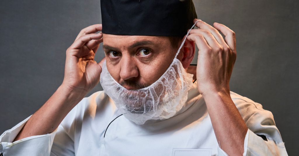 wearing beard net